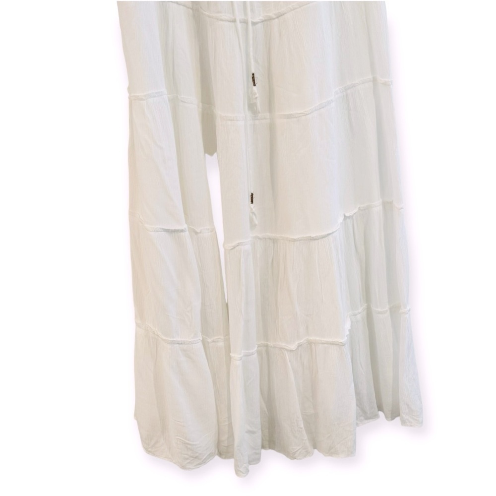 ANTHROPOLOGIE Tiered A Line White Sleeveless Dress Size M NEW - Picture 7 of 12